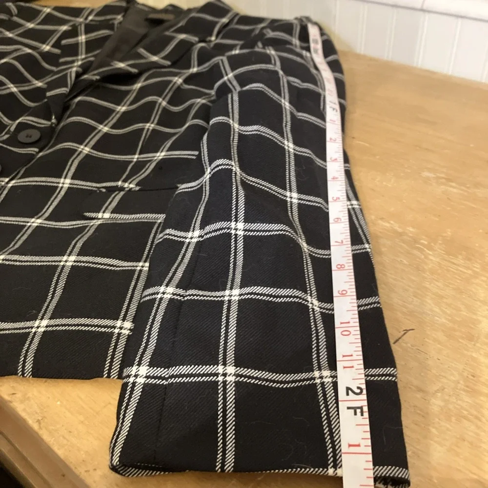 Pendleton Blazer Womens 18 Black/White Plaid‎ Equestrian Dark Academia 100% Wool